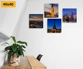 Set obrazov nočné mestá - 4x 60x60