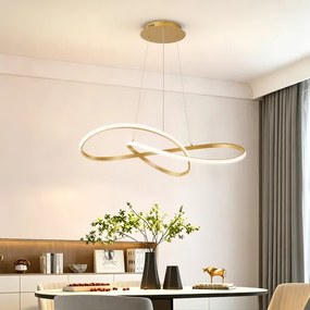 Brilagi - stmievateľný LED luster na lanku INFINITY LED/80W/230V 80x80 cm zlatý + diaľkové ovládanie