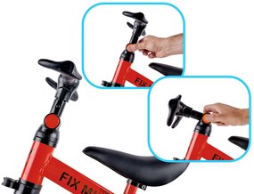 KIK Trojkolka Fix Mini bežecká trojkolka 3v1 s pedálmi červená
