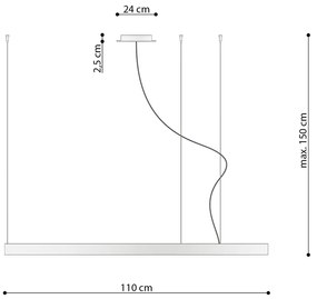 Závesné LED svietidlo Rio 110, 1x LED 70w, 3000k, g