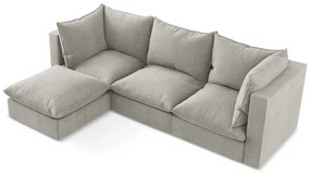 Svetlosivá rohová pohovka (ľavý roh/s leňoškou) Manao – Makamii