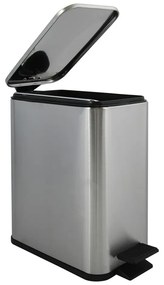 Nášľapný oceľový odpadkový kôš v matne striebornej farbe 5 l Erik – Spirella