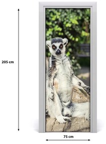 Samolepiace fototapety na dvere lemur 75x205 cm