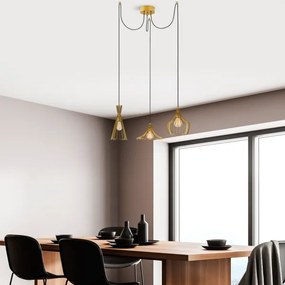 Luster na lanku MEZOPOTAMYA 3xE27/40W/230V pavúk zlatá