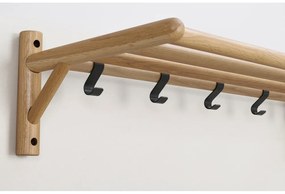 Nástenný vešiak z dubového dreva v prírodnej farbe Milford - Rowico