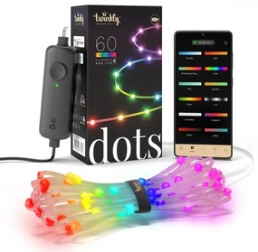 Twinkly TWD060STP-T - LED RGB stmievateľná reťaz DOTS 60xLED 7 m USB Wi-Fi