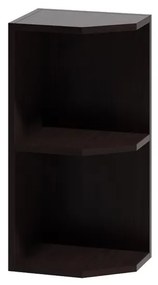 Závesná rohová kuchynská skrinka Livia 20 cm tmavo hnedá