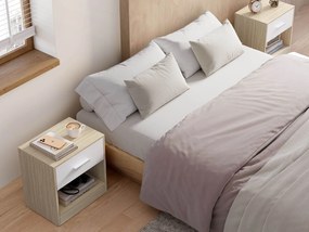 Nočné stolíky NOVERA sada 2 ks 39x28 cm, béžové/biele