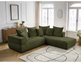 Zelená ženilková rohová pohovka (pravý roh/do L) Whesley – Bobochic Paris