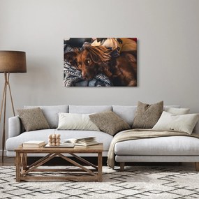 Obraz ležiacich psov (90x60 cm)