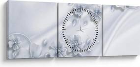 Obraz - Kvetinový dizajn (s hodinami) (90x30 cm)