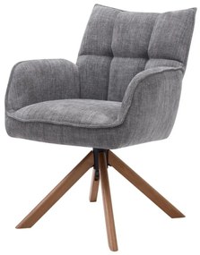 Otočné kreslo Marilla, drevené nohy, sivé (53240003)