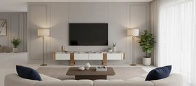 TV stolek Stilig ST922 200 cm bílý/zlatý/mramor