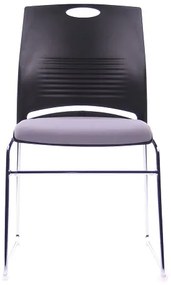 Rokovacia stohovateľná stolička Sego STREAM - čalúnený sedák, viac farieb Černá