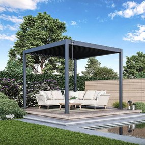 Bioklimatická pergola ECO 3x3 m, oceľ - voľne stojaca