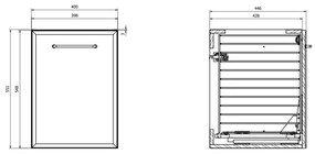 Cersanit S1022-012 -Závesná kúpeľňová skrinka s košom na bielizeň MILLE 40x45 cm čierna
