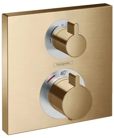 Hansgrohe Ecostat Square, termostatická batéria pod omietku na 2 spotrebiče, kefovaný bronz, HAN-15714140