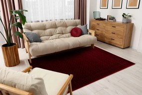 Koberec ORIENT 2958 so strapcami / rám, orientálny / klasický, bordový / čierny