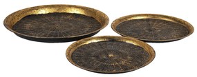 Set 3ks zlatých dekoratívnych podnosov - Ø 50 * 3 / Ø 40 * 3 / Ø 36 * 2 cm