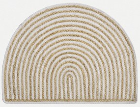 Diamond Carpets India, Ručne viazaná rohožka Elva J-42 Natural, 50x80, béžová, chodba / predsieň