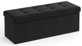 Taburet s úložným priestorom OTTOMAN 110x38 cm, čierny