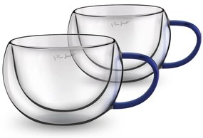 Lamart LT9113 2-dielna súprava pohárov na cappuccino Vaso, 270 ml, modrá