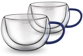Lamart LT9113 2-dielna súprava pohárov na cappuccino Vaso, 270 ml, modrá