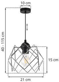 Závesné svietidlo Stella, 1x chrómové drôtené tienidlo