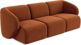 Zamatová pohovka v terakotovej farbe 244 cm Lani – Makamii