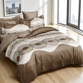 Bavlnené obliečky Homa REZOR BROWN 7-dielna sada 140x200 cm