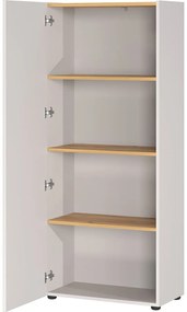 Krémovobiela knižnica v dekore duba 61x145x34 cm Adrano – Germania