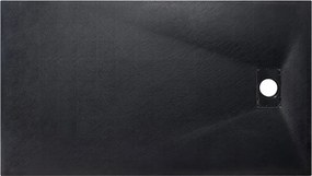 Besco Obdĺžniková sprchová vanička z SMC kompozitu VEXO BLACK R 100x80 (120x80, 120-180x90) BESCO-Rozmery: 100x80