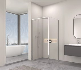 Erga Sydney, sprchový kút s 1-krídlovými dverami 90(dvere) x 90(stena) x 195 cm, 6mm číre sklo, chrómový profil, ERG-V02-SYDNEY-D090G090-CR