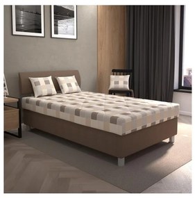 Čalúnená posteľ s úložným priestorom a matracom GEORGE 120x200 cm hnedá