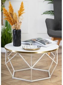 Konferenčný stolík DIAMOND 40x70 cm zlatá/biela