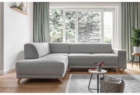 Svetlosivá rozkladacia/s úložným priestorom rohová pohovka (ľavý roh/do L) Classy Sophie – Miuform