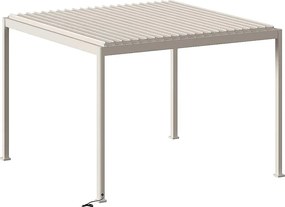 DEOKORK Záhradný hliníkový altánok elektrický MEGAN 4x3 m (ivory)