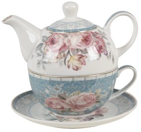 Porcelánový Tea for one Peony Rosé - 16 * 10 * 14 cm / 400 ml / 250 ml