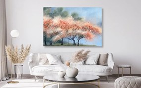 Obraz kvitnúce stromy v akvarelovom prevedení Varianta: 120x80
