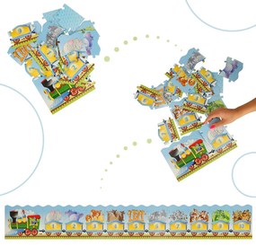 KIK CASTORLAND Vzdelávacie puzzle s vláčikom 13 dielikov - Puzzle s vláčikom 4+