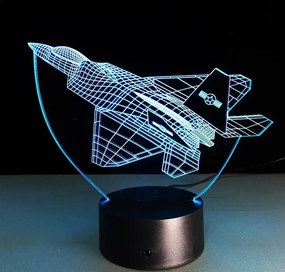 3Dmix 3DL-WD011 – 3D LED nočná lampa - Stíhačka (Wood)