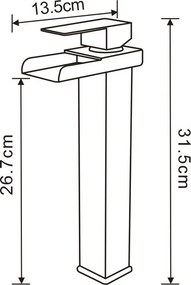 Mexen Hydra, vysoká umývadlová batéria, chrómová, 744910-00