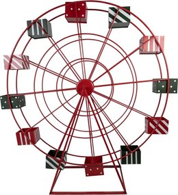 Vianočné dekorácie červené veľké ruské koleso Giant Wheel - 167*59*170 cm