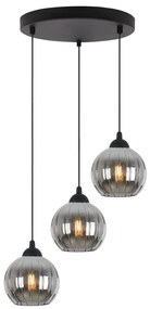 Závesné svietidlo Costa, 3x grafitové sklenené tienidlo, b, o
