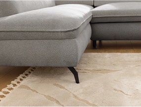 Svetlosivá ženilková rohová pohovka (ľavý roh/do L) Marbeya – Ropez