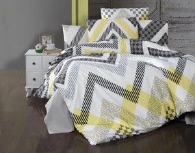 Brotex Obliečky krep Zigzag grey 200x200/2x70x90cm