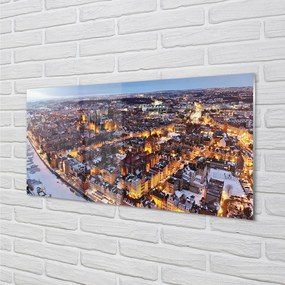 Obraz na akrylátovom skle Gdańsk winter panorama rieka 100x50 cm
