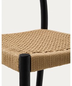 Čierna/v prírodnej farbe barová stolička z dubového dreva (výška sedadla 65 cm) Yalia – Kave Home