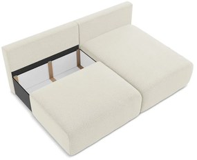 Krémovobiela rozkladacia/s úložným priestorom rohová pohovka (pravý roh) Kalena – Makamii