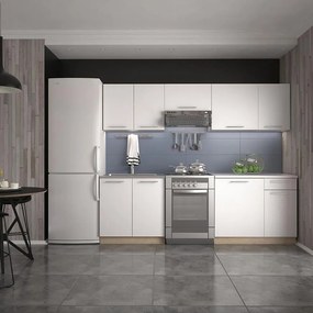 Kuchynská linka Daria 240 zb 28mm biely mat/kor sonoma